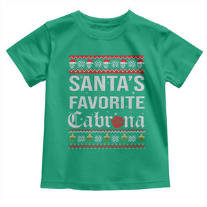 Funny Mexican Ugly Christmas Toddler T Shirt Santa's Favorite Cabrona Xmas Party Gift TS02 Irish Green Print Your Wear