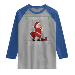 Funny Drunk Mexican Santa Raglan Shirt Borracho Pero Buen Muchacho Good Guy in Spanish TS02 Sport Gray Royal Print Your Wear