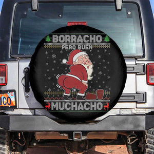 Funny Drunk Mexican Santa Spare Tire Cover Borracho Pero Buen Muchacho Good Guy in Spanish TS02 No hole Black Print Your Wear