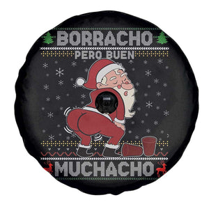 Funny Drunk Mexican Santa Spare Tire Cover Borracho Pero Buen Muchacho Good Guy in Spanish TS02 Print Your Wear