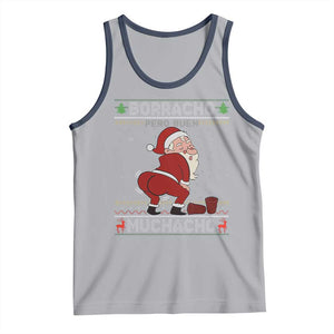 Funny Drunk Mexican Santa Tank Top Borracho Pero Buen Muchacho Good Guy in Spanish TS02 Athletic Heather Navy Print Your Wear