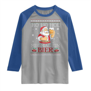 Funny Mexican Santa Drinking Raglan Shirt Ho Ho Hol Mir Mal Ein Bier Hold Me A Beer Xmas Party TS02 Sport Gray Royal Print Your Wear