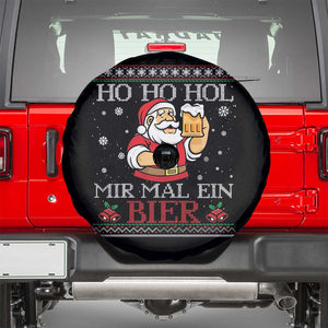 Funny Mexican Santa Drinking Spare Tire Cover Ho Ho Hol Mir Mal Ein Bier Hold Me A Beer Xmas Party TS02 Black Print Your Wear