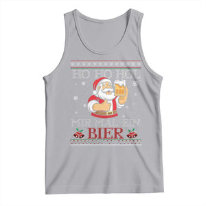 Funny Mexican Santa Drinking Tank Top Ho Ho Hol Mir Mal Ein Bier Hold Me A Beer Xmas Party TS02 Athletic Heather Print Your Wear