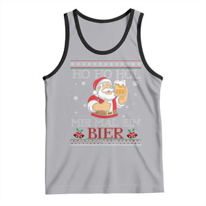 Funny Mexican Santa Drinking Tank Top Ho Ho Hol Mir Mal Ein Bier Hold Me A Beer Xmas Party TS02 Athletic Heather Black Print Your Wear