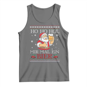 Funny Mexican Santa Drinking Tank Top Ho Ho Hol Mir Mal Ein Bier Hold Me A Beer Xmas Party TS02 Black Heather Print Your Wear