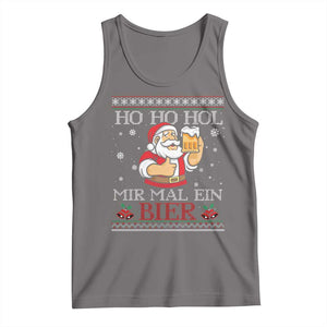 Funny Mexican Santa Drinking Tank Top Ho Ho Hol Mir Mal Ein Bier Hold Me A Beer Xmas Party TS02 Deep Heather Print Your Wear