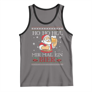 Funny Mexican Santa Drinking Tank Top Ho Ho Hol Mir Mal Ein Bier Hold Me A Beer Xmas Party TS02 Deep Heather Black Print Your Wear