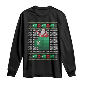 Funny Christmas Accountant Long Sleeve Shirt Excel REF Error Spreadsheet Santa Gift TS02 Black Print Your Wear