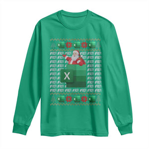 Funny Christmas Accountant Long Sleeve Shirt Excel REF Error Spreadsheet Santa Gift TS02 Irish Green Print Your Wear