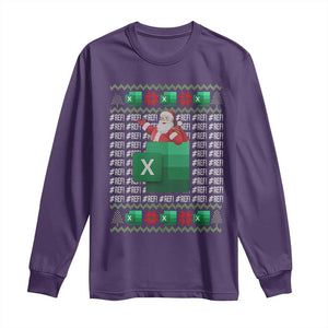 Funny Christmas Accountant Long Sleeve Shirt Excel REF Error Spreadsheet Santa Gift TS02 Purple Print Your Wear