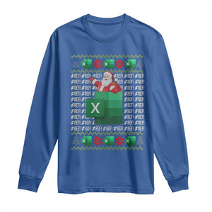 Funny Christmas Accountant Long Sleeve Shirt Excel REF Error Spreadsheet Santa Gift TS02 Royal Blue Print Your Wear