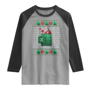 Funny Christmas Accountant Raglan Shirt Excel REF Error Spreadsheet Santa Gift TS02 Sport Gray Black Print Your Wear