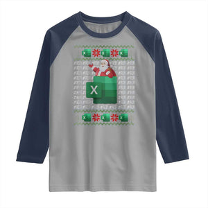 Funny Christmas Accountant Raglan Shirt Excel REF Error Spreadsheet Santa Gift TS02 Sport Gray Navy Print Your Wear