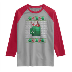 Funny Christmas Accountant Raglan Shirt Excel REF Error Spreadsheet Santa Gift TS02 Sport Gray Red Print Your Wear