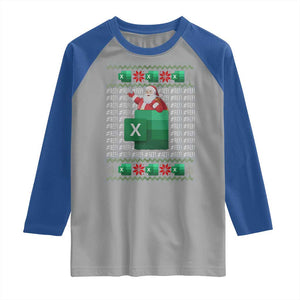 Funny Christmas Accountant Raglan Shirt Excel REF Error Spreadsheet Santa Gift TS02 Sport Gray Royal Print Your Wear