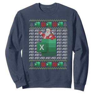Funny Christmas Accountant Sweatshirt Excel REF Error Spreadsheet Santa Gift TS02 Navy Print Your Wear