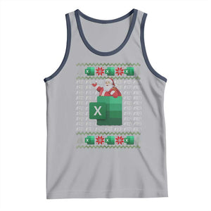 Funny Christmas Accountant Tank Top Excel REF Error Spreadsheet Santa Gift TS02 Athletic Heather Navy Print Your Wear