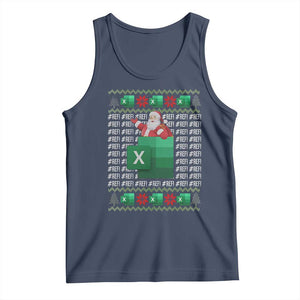 Funny Christmas Accountant Tank Top Excel REF Error Spreadsheet Santa Gift TS02 Navy Print Your Wear