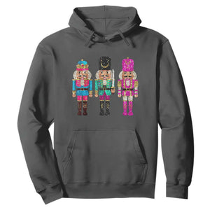 Christmas Nutcracker Hoodie Sequin Sparklle Festive Xmas Vintage TS02 Dark Heather Print Your Wear
