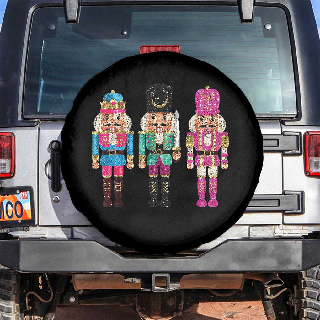 Christmas Nutcracker Spare Tire Cover Sequin Sparklle Festive Xmas Vintage TS02 No hole Black Print Your Wear