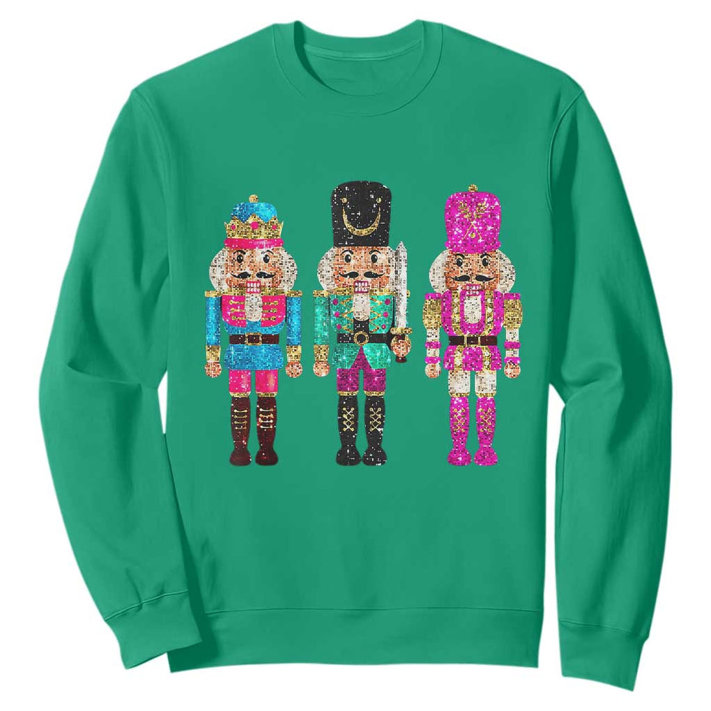Christmas Nutcracker Sweatshirt Sequin Sparklle Festive Xmas Vintage TS02 Irish Green Print Your Wear