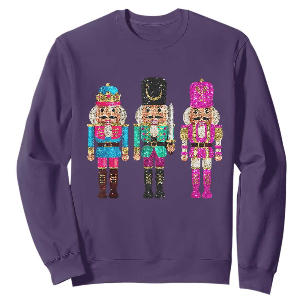 Christmas Nutcracker Sweatshirt Sequin Sparklle Festive Xmas Vintage TS02 Purple Print Your Wear