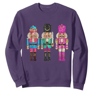 Christmas Nutcracker Sweatshirt Sequin Sparklle Festive Xmas Vintage TS02 Purple Print Your Wear