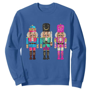 Christmas Nutcracker Sweatshirt Sequin Sparklle Festive Xmas Vintage TS02 Royal Blue Print Your Wear