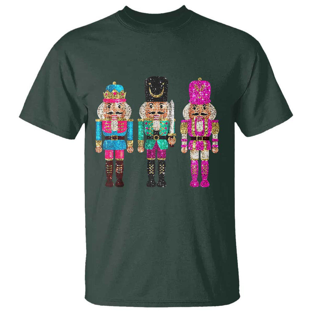 Christmas Nutcracker T Shirt Sequin Sparklle Festive Xmas Vintage TS02 Dark Forest Green Print Your Wear