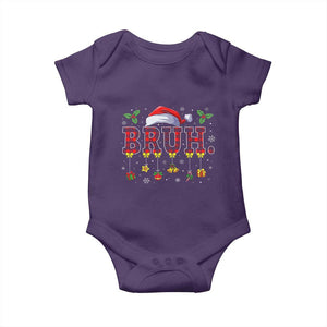 Christmas Bruh Baby Onesie Red Plaid Retro Xmas Pajamas Matching TS02 Purple Print Your Wear