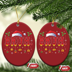 Xmas Bruh Christmas Ornament Red Plaid Retro Xmas Pajamas Matching TS02 Oval Red Print Your Wear