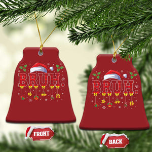 Xmas Bruh Christmas Ornament Red Plaid Retro Xmas Pajamas Matching TS02 Bell Flake Red Print Your Wear