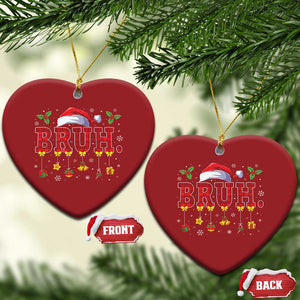 Xmas Bruh Christmas Ornament Red Plaid Retro Xmas Pajamas Matching TS02 Heart Red Print Your Wear