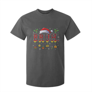 Christmas Bruh T Shirt For Kid Red Plaid Retro Xmas Pajamas Matching TS02 Dark Heather Print Your Wear