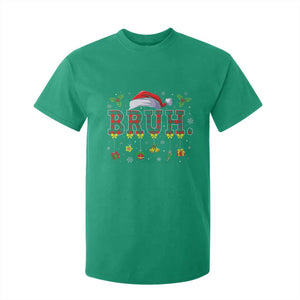 Christmas Bruh T Shirt For Kid Red Plaid Retro Xmas Pajamas Matching TS02 Irish Green Print Your Wear