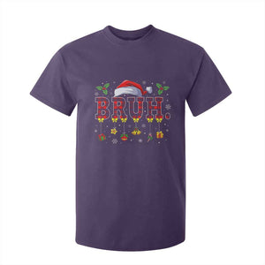 Christmas Bruh T Shirt For Kid Red Plaid Retro Xmas Pajamas Matching TS02 Purple Print Your Wear