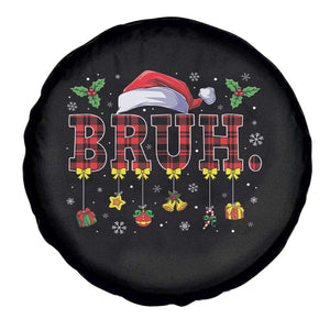 Christmas Bruh Spare Tire Cover Red Plaid Retro Xmas Pajamas Matching TS02 Print Your Wear