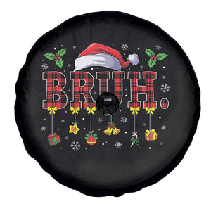 Christmas Bruh Spare Tire Cover Red Plaid Retro Xmas Pajamas Matching TS02 Print Your Wear