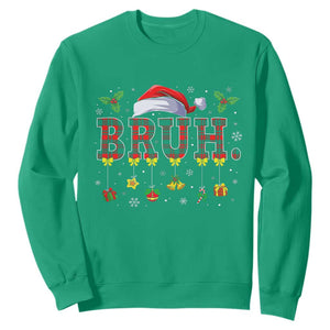 Christmas Bruh Sweatshirt Red Plaid Retro Xmas Pajamas Matching TS02 Irish Green Print Your Wear
