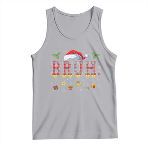 Christmas Bruh Tank Top Red Plaid Retro Xmas Pajamas Matching TS02 Athletic Heather Print Your Wear