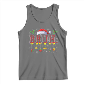 Christmas Bruh Tank Top Red Plaid Retro Xmas Pajamas Matching TS02 Black Heather Print Your Wear