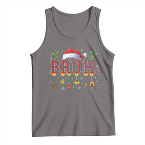 Christmas Bruh Tank Top Red Plaid Retro Xmas Pajamas Matching TS02 Deep Heather Print Your Wear