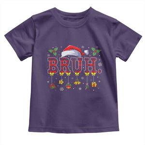 Christmas Bruh Toddler T Shirt Red Plaid Retro Xmas Pajamas Matching TS02 Purple Print Your Wear