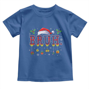 Christmas Bruh Toddler T Shirt Red Plaid Retro Xmas Pajamas Matching TS02 Royal Blue Print Your Wear