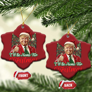 Xmas Trump 2024 Christmas Ornament Ill Be Home For Xmas Red Festive Wave TS02 Snow Flake Red Print Your Wear