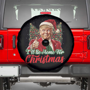 Christmas Trump 2024 Spare Tire Cover Ill Be Home For Xmas Red Festive Wave TS02 Black Print Your Wear