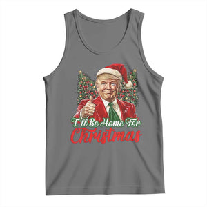 Christmas Trump 2024 Tank Top Ill Be Home For Xmas Red Festive Wave TS02 Black Heather Print Your Wear