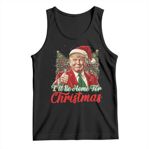 Christmas Trump 2024 Tank Top Ill Be Home For Xmas Red Festive Wave TS02 Black Print Your Wear