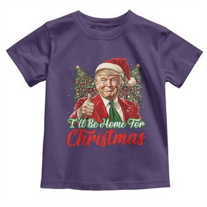 Christmas Trump 2024 Toddler T Shirt Ill Be Home For Xmas Red Festive Wave TS02 Purple Print Your Wear